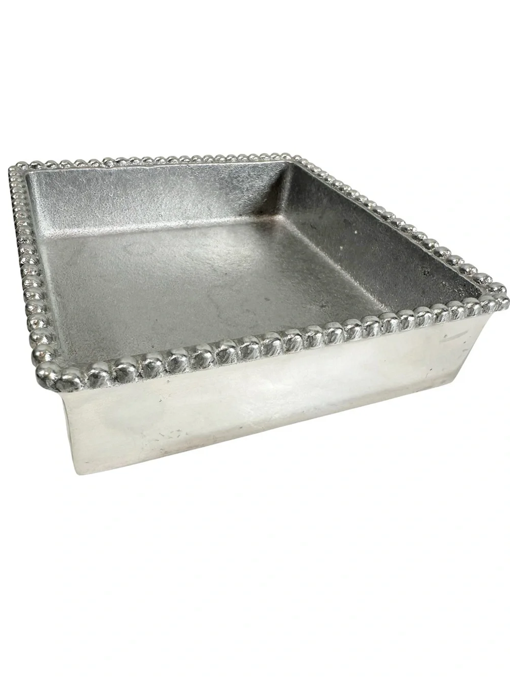 Mariposa Silver Square Beaded Tray